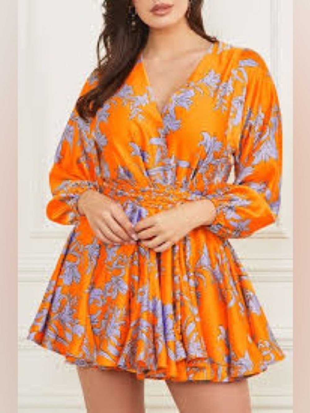 Guess by Marciano Orange Floral Mini Dress